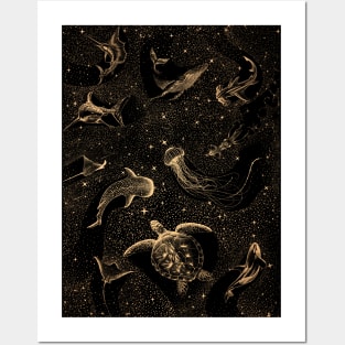 Cosmic Ocean -  Dark GOLD Version Posters and Art